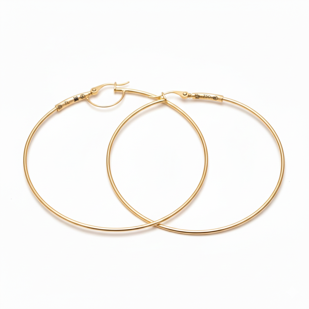 18ct Yellow Gold Large Hoop Earrings