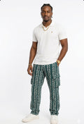 Unisex Adire & Geometric Print Cargo Trousers | Full Elastic Waist