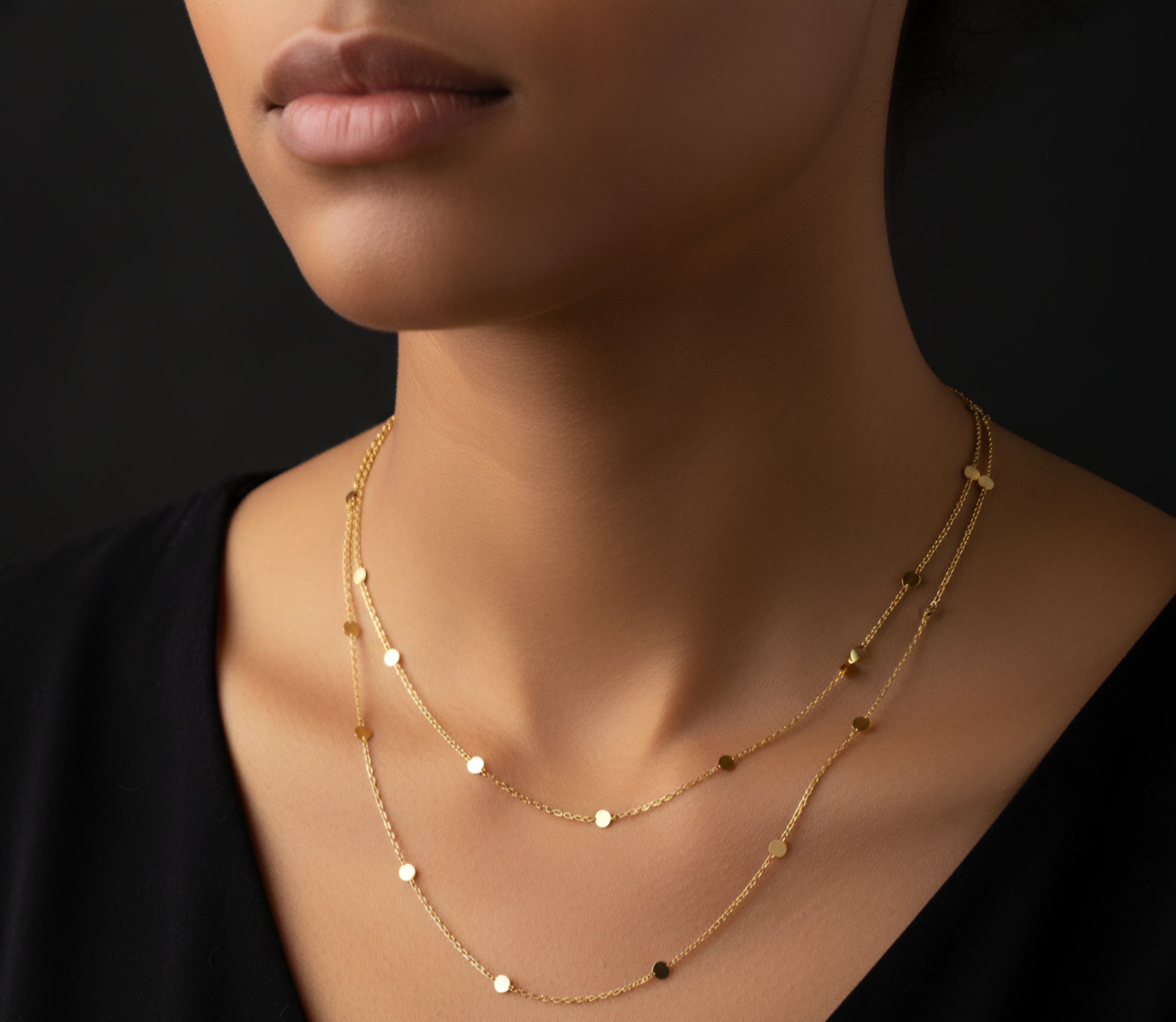 Elegant Minimalist Gold Disc Necklace