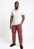 Unisex Adire Print Wavy Cord Combat Cargo Trousers – Full Elastic Waist