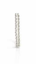 18K Solid White Gold Frosted Beaded Stretch Bracelet