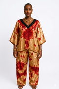 Adunni Adjustable Tie-Dye Silk Set - Ochre & Crimson
