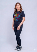Kaleidoscope Pinwheel Rhinestone Bling T-Shirt – Ultra-Stretch Cotton