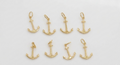 18K Yellow Gold Anchor Pendant (No Chain)