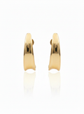 18K Solid Gold Tapered J-Hoop Stud Earrings