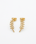18ct Olive Leaf Climber Earrings
