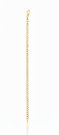 18K Solid Gold Slim Curb Link Bracelet