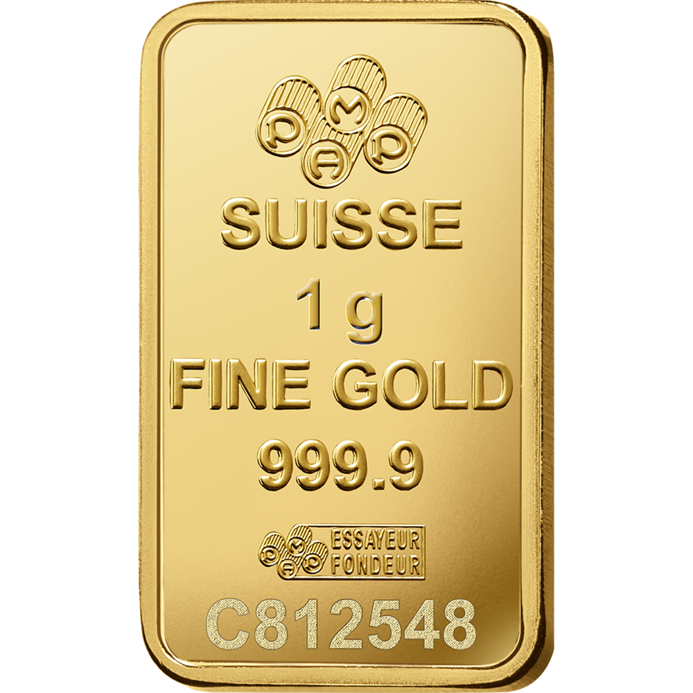 PAMP Suisse 1g Lady Fortuna Gold Bar – .9999 Pure Gold (In Assay)