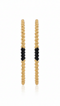 18K Solid Gold & Black Stretch Bracelet