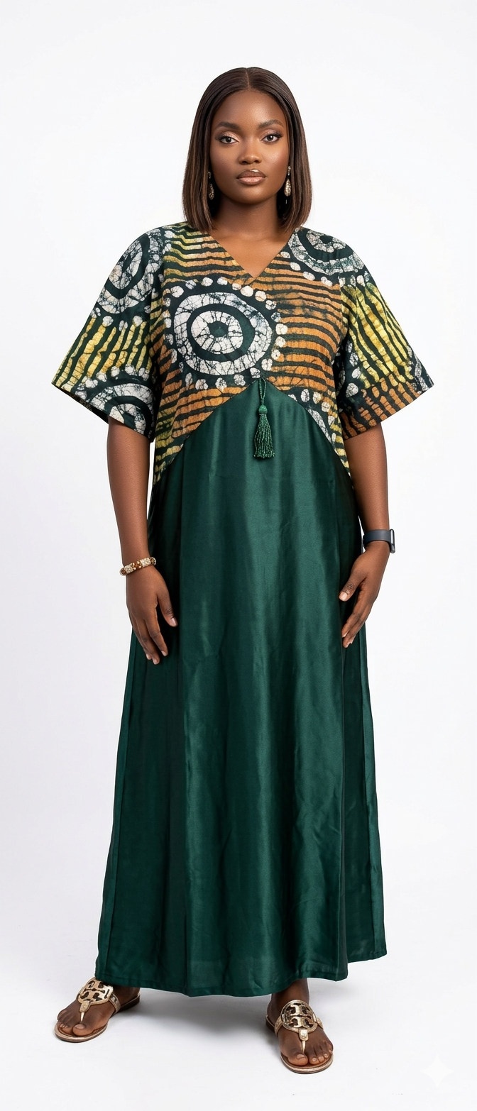 Premium Adire & Duchess Silk Bubu Kaftan