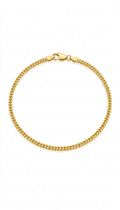 18K Yellow Gold 10" Franco Link Anklet