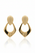 18K Solid Gold Sculptural Drop Earrings