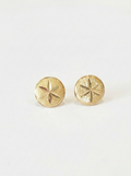 18ct Tricolor Gold Diamond-Cut Stud Earring