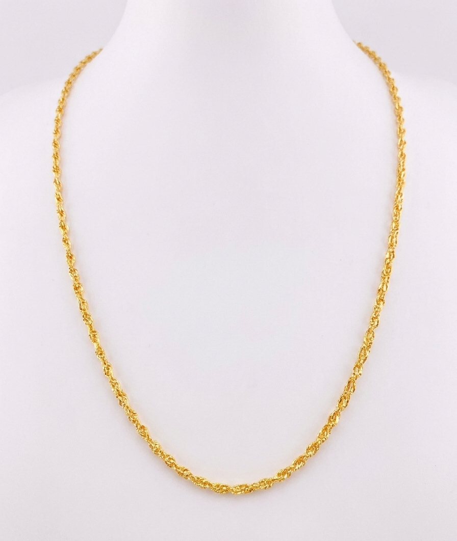 Luxury Yellow & Tri-Tone Gold Twisted Rope Chain Necklace