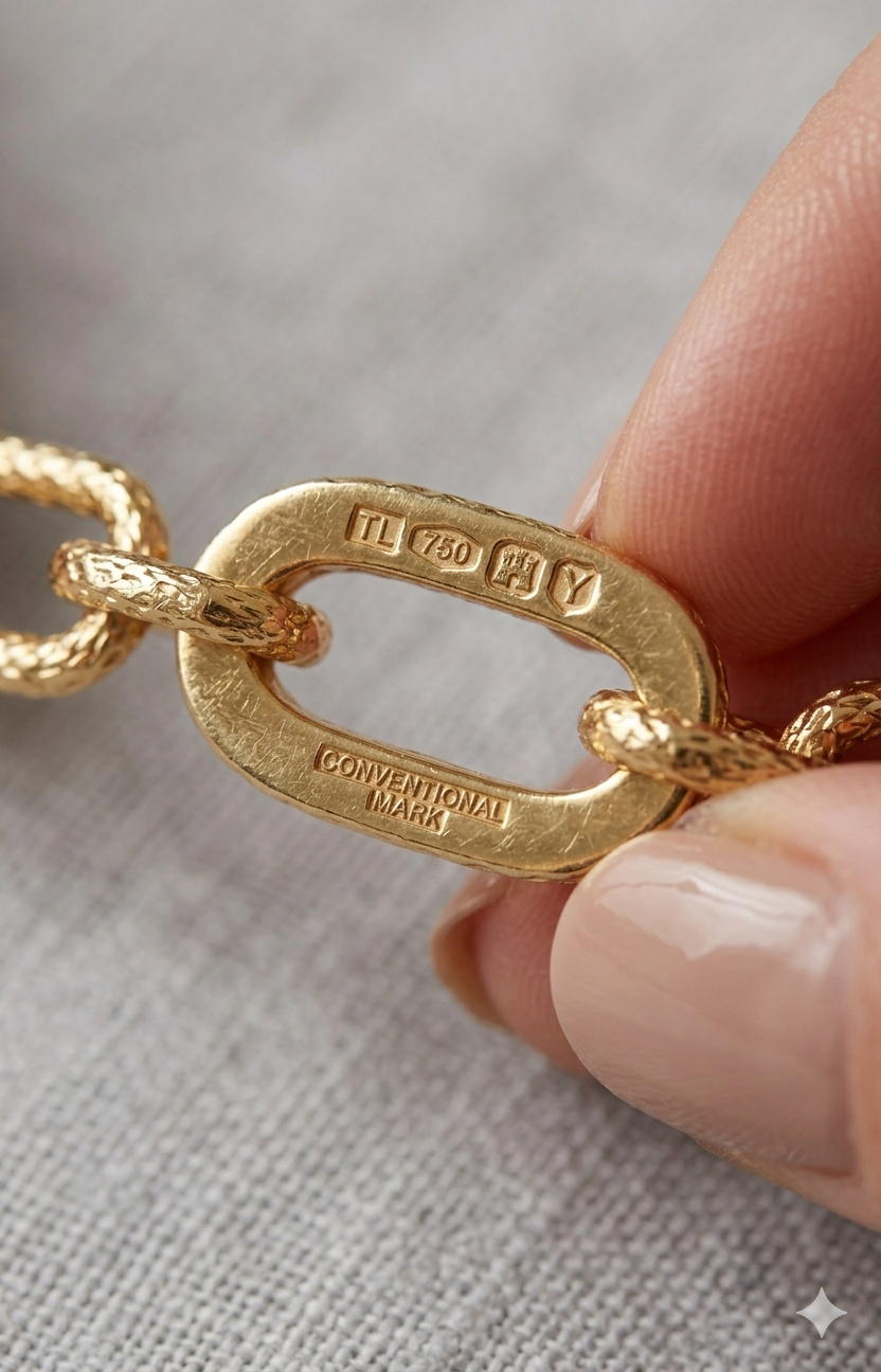 18ct Gold Greek Key Oval Link Bracelet