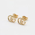 18k Gold Interlocking Double Stud Earrings