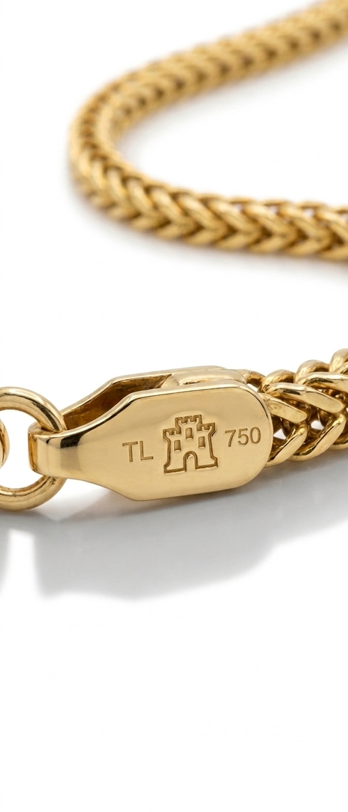 18 Inch Solid 18k Gold Franco Chain Necklace – UK Hallmarked | 2.6g–2.67g | Luxury Minimalist Chain