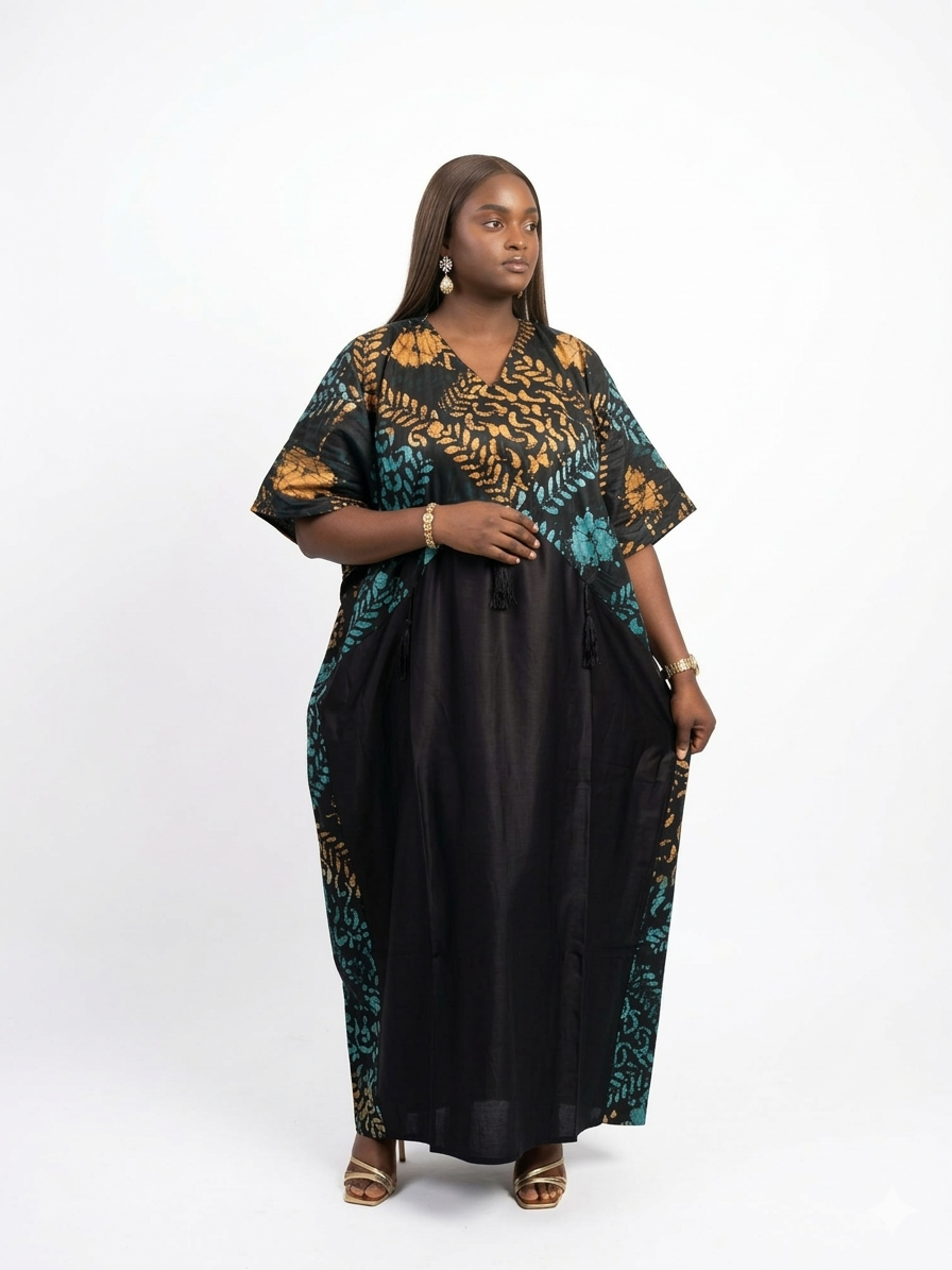 Premium Adire & Duchess Silk Bubu Kaftan