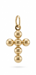 18ct Gold Beaded Sphere Cross Pendant – UK Hallmarked