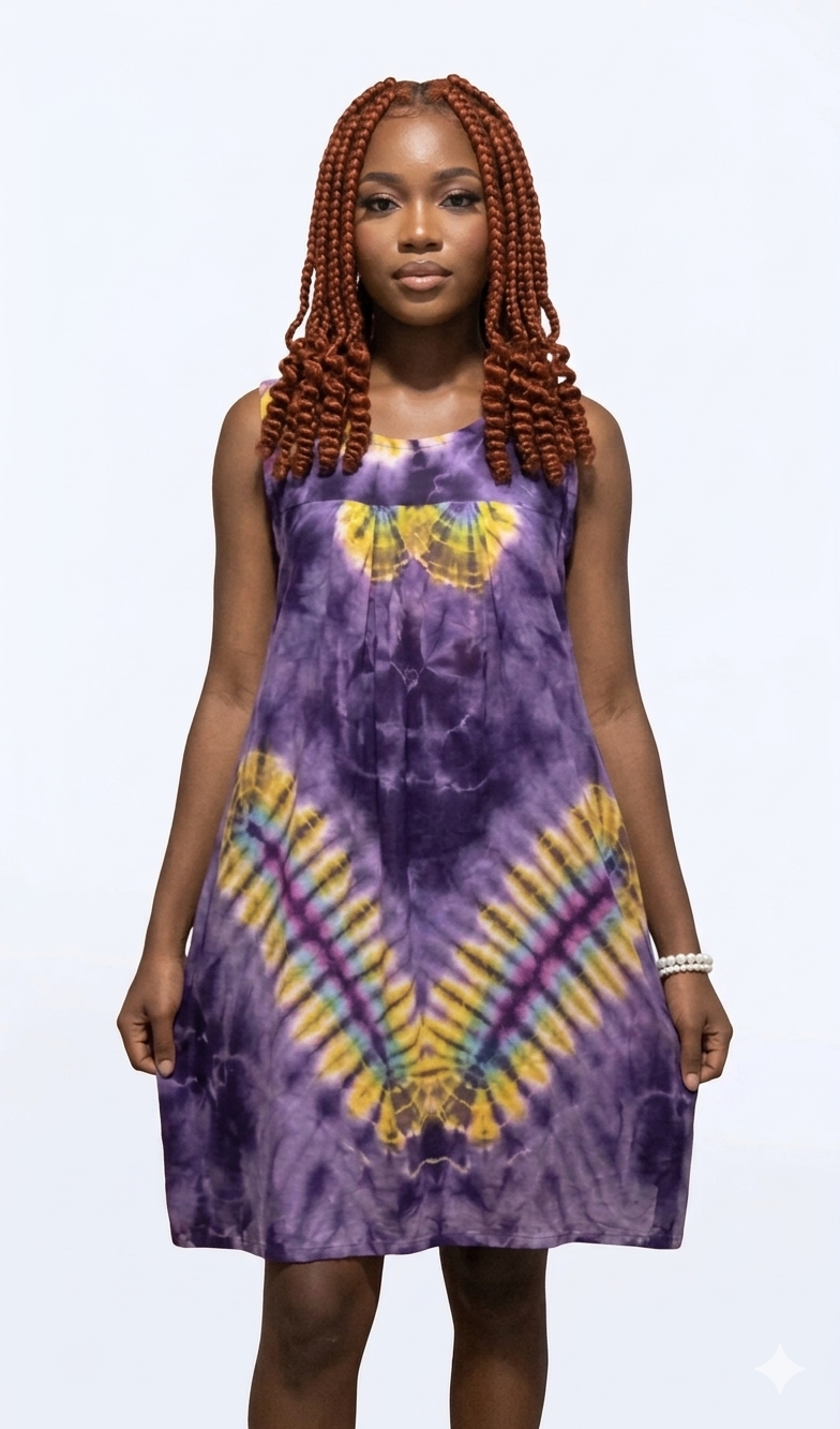 Vibrant Artisanal Tie-Dye Collection | Hand-Dyed Mini Shift Dresses