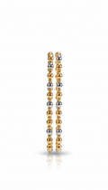 18K Solid Two-Tone Gold Beaded Stretch Bracelet