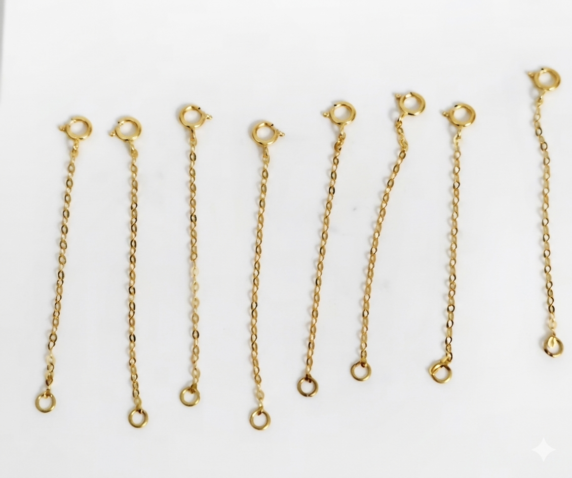 18k Gold Necklace Chain Extenders – Adjustable Length Jewelry Solution