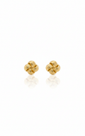 18K Solid Gold Textured Love Knot Stud Earrings