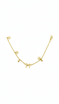 18ct Yellow Gold Bow & Bead Charm Bracelet