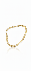 18K Solid Gold Bold Curb Link Bracelet