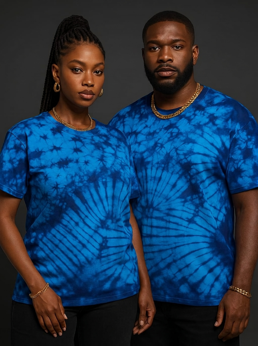 XXL Oversized Tie-Dye Tee - Earth & Sky